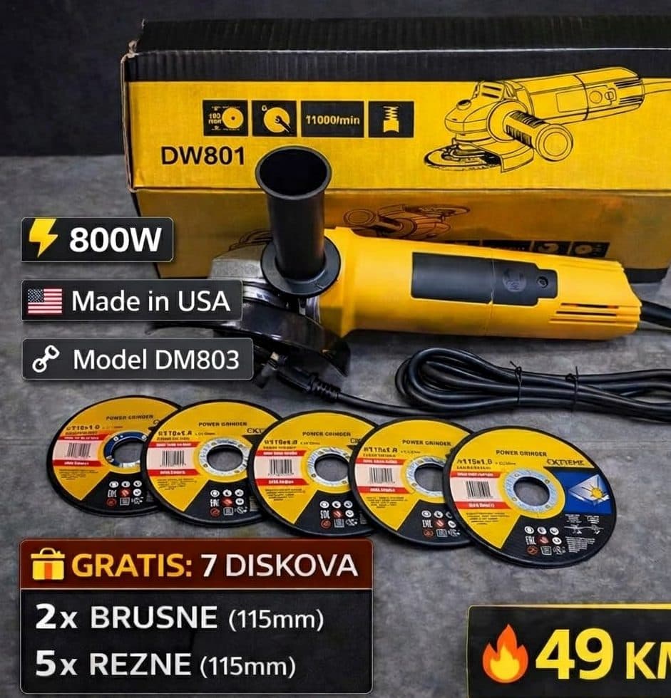 Ugaona Brusilica  DM801 800W + Set od 7 ploča